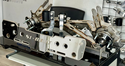 AWD Conversion Bundle: 1988-2000 Civic / 1990-2001 Integra - Alpha6 AWD/RWD/FWD Rear Trailing Arms with Delta7 Rear Diff Mount Kit and Billet Forks