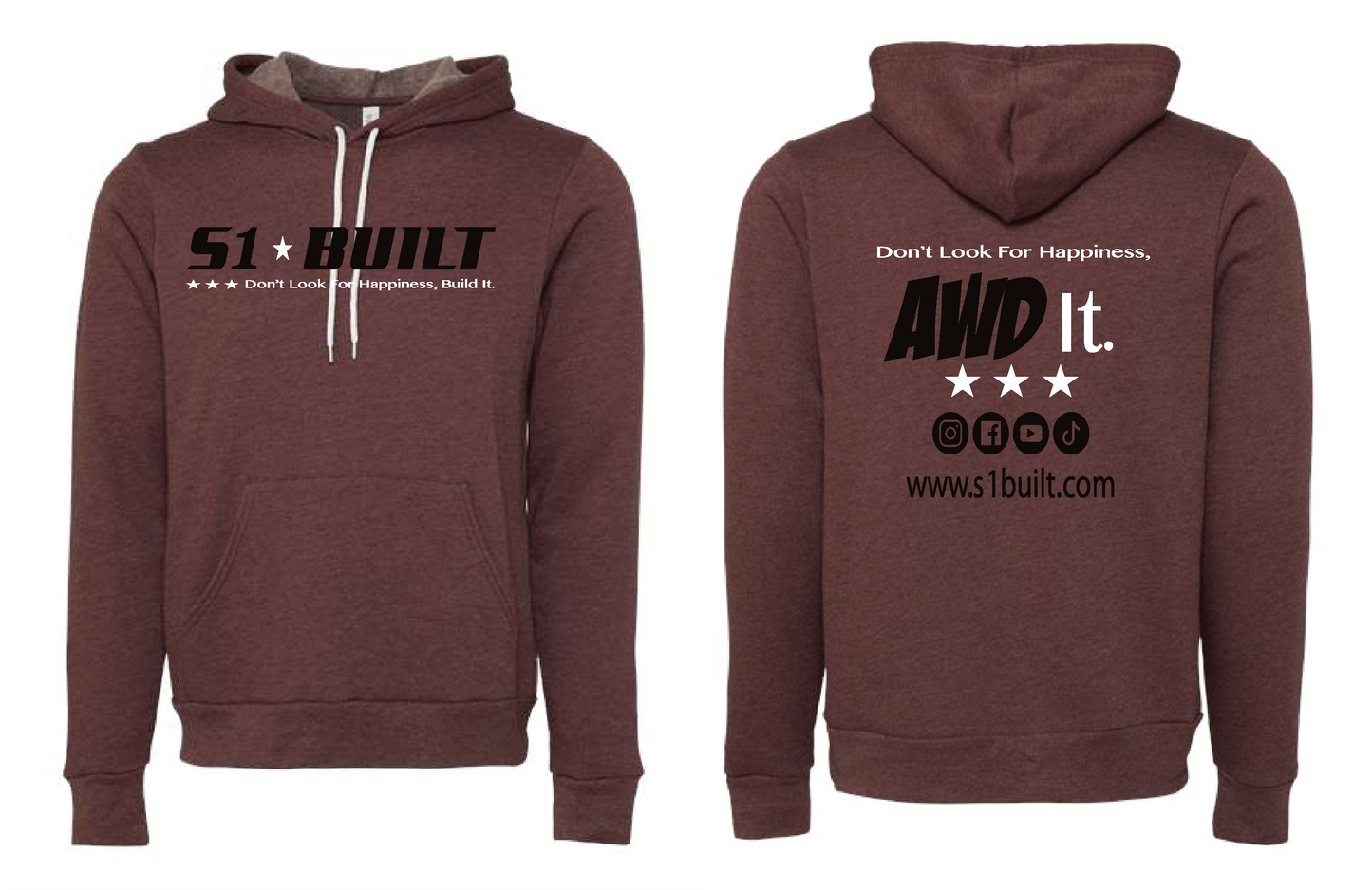 S1Built AWD Hoodie - Heather Maroon