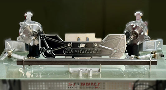 AWD Conversion Bundle:RSX/EP3/EM2/ES - Billet Hub Spindles with Hubs, Billet Rear Diff Mount Kit in Black Anodize and Billet Adjustable Camber Kit
