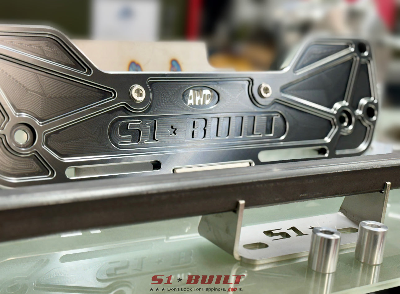 AWD Conversion Bundle:RSX/EP3/EM2/ES - Billet Hub Spindles with Hubs, Billet Rear Diff Mount Kit in Black Anodize and Billet Adjustable Camber Kit