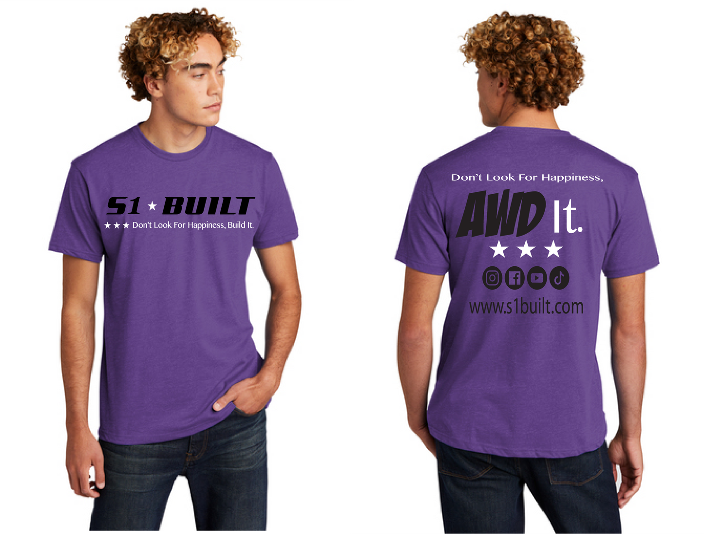 Short Sleeve T-shirts - Purple