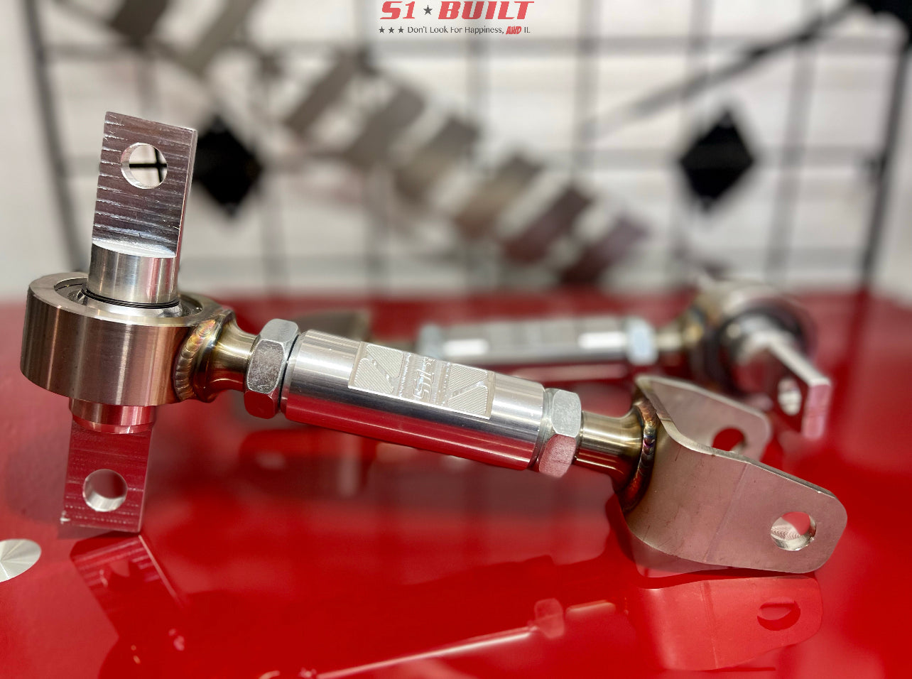 thumbnail interactive-video image 1 of 4-Piece Adjustable Front Camber Bolt Kit For 2002-2006 Acura RSX & Civic EP3 1 of 9