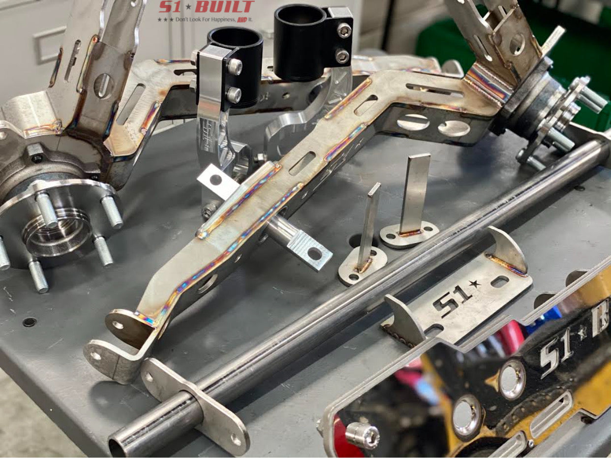 AWD Conversion Bundle: Alpha6 AWD/RWD/FWD Rear Trailing Arms with Delta7 Rear Diff Mount Kit and Billet Forks