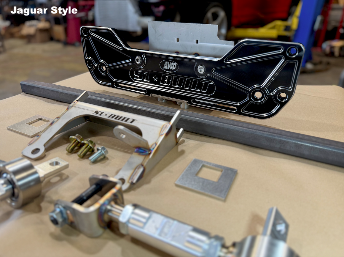 AWD Conversion Bundle:RSX/EP3/EM2/ES - Billet Hub Spindles with Hubs, Billet Rear Diff Mount Kit in Black Anodize and  Billet Adjustable Camber Kit