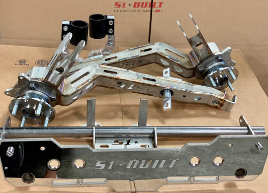 AWD Conversion Bundle: Alpha6 AWD/RWD/FWD Rear Trailing Arms with Delta7 Rear Diff Mount Kit and Billet Forks