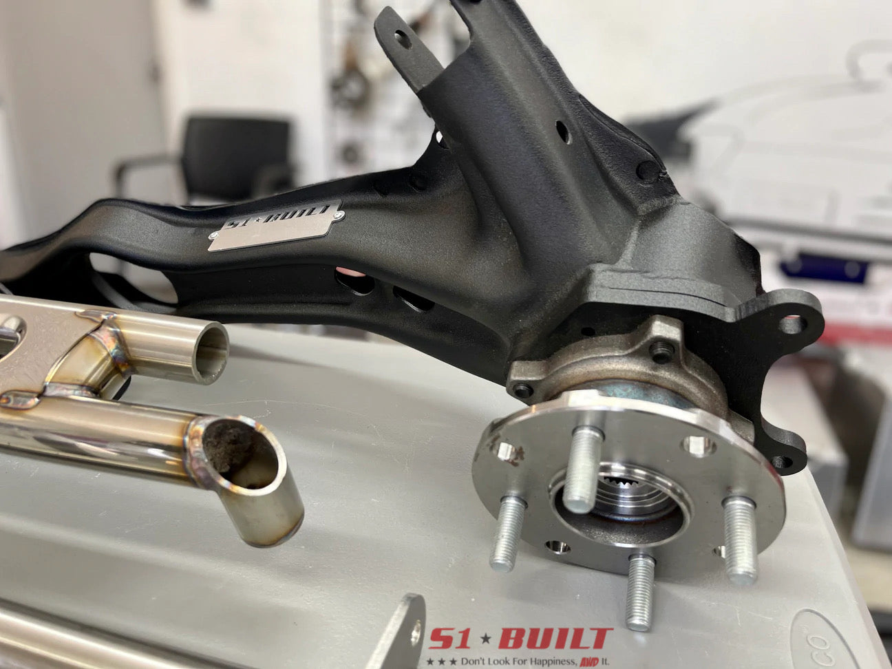 AWD Conversion Bundle: OEM style AWD/RWD/FWD Trailing Arms with Tubular Rear Diff Mount Kit and Billet Forks